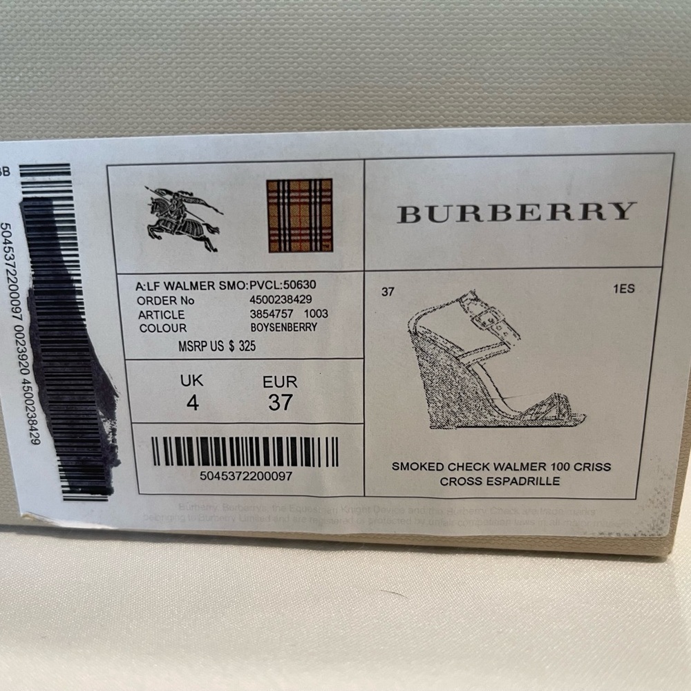 Burberry | Nova Check Espadrilles | 37 | Burgundy - Picture 2 of 11